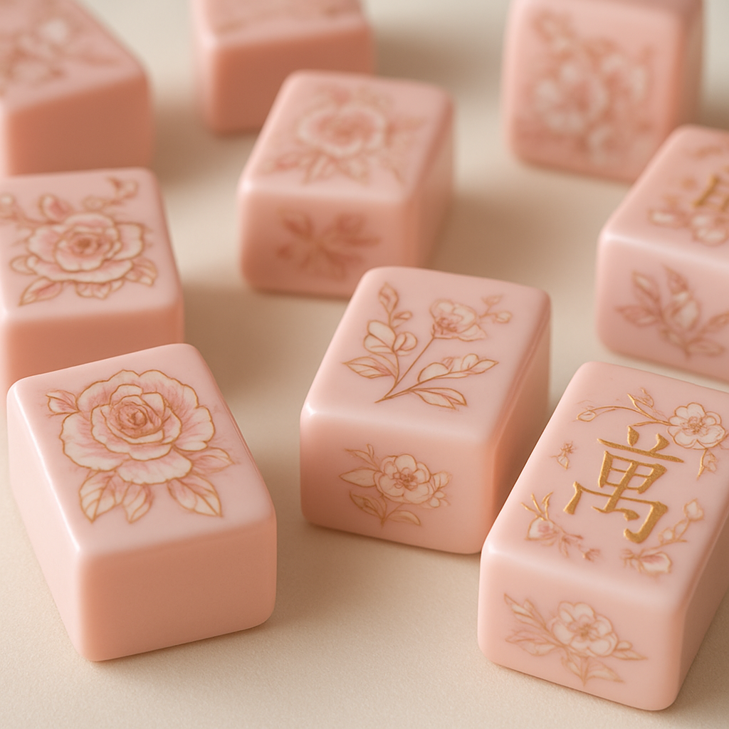 Pink Porcelain mahjong tile collection